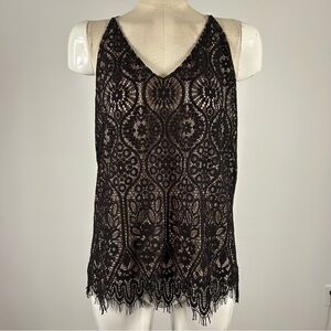 💕 Loft Elegant Black Lace Sleeveless Top S